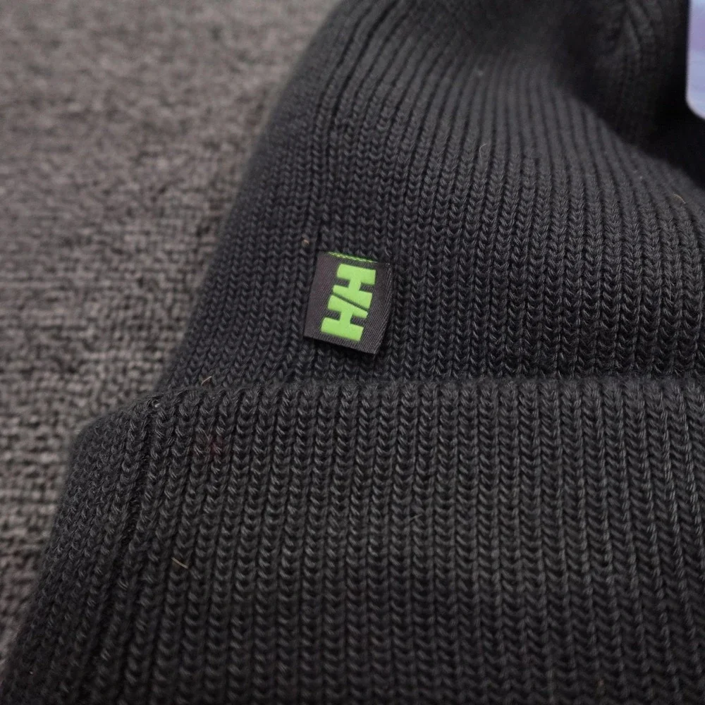 Helly Hansen Hat Beanie Fitted Mens One Size Black PS 2IN1 Lined Knit Winter